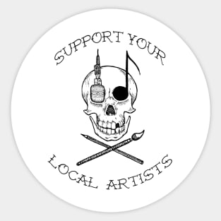 Support your local artists! - urban pirates flag Sticker